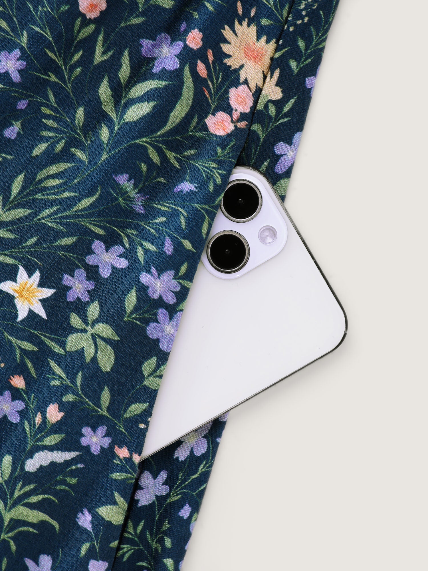 Floral Print Puffy Sleeve Cinched-Waist Midi Dress