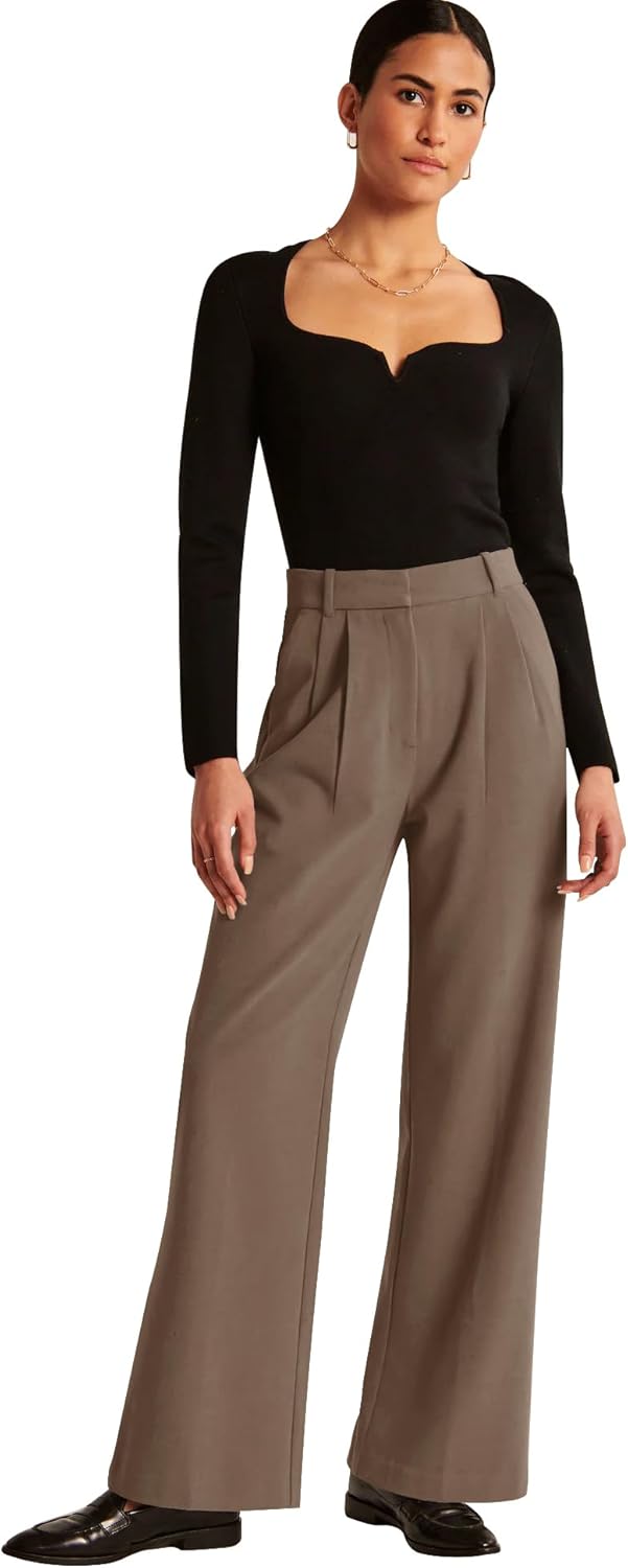 High-Waisted Work Pants for Women – Business Casual Office Trousers with Pockets
