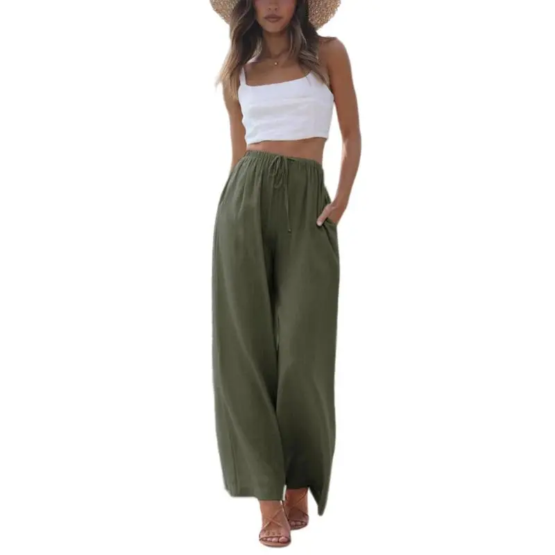 Women's Cotton Linen Summer Palazzo Pants