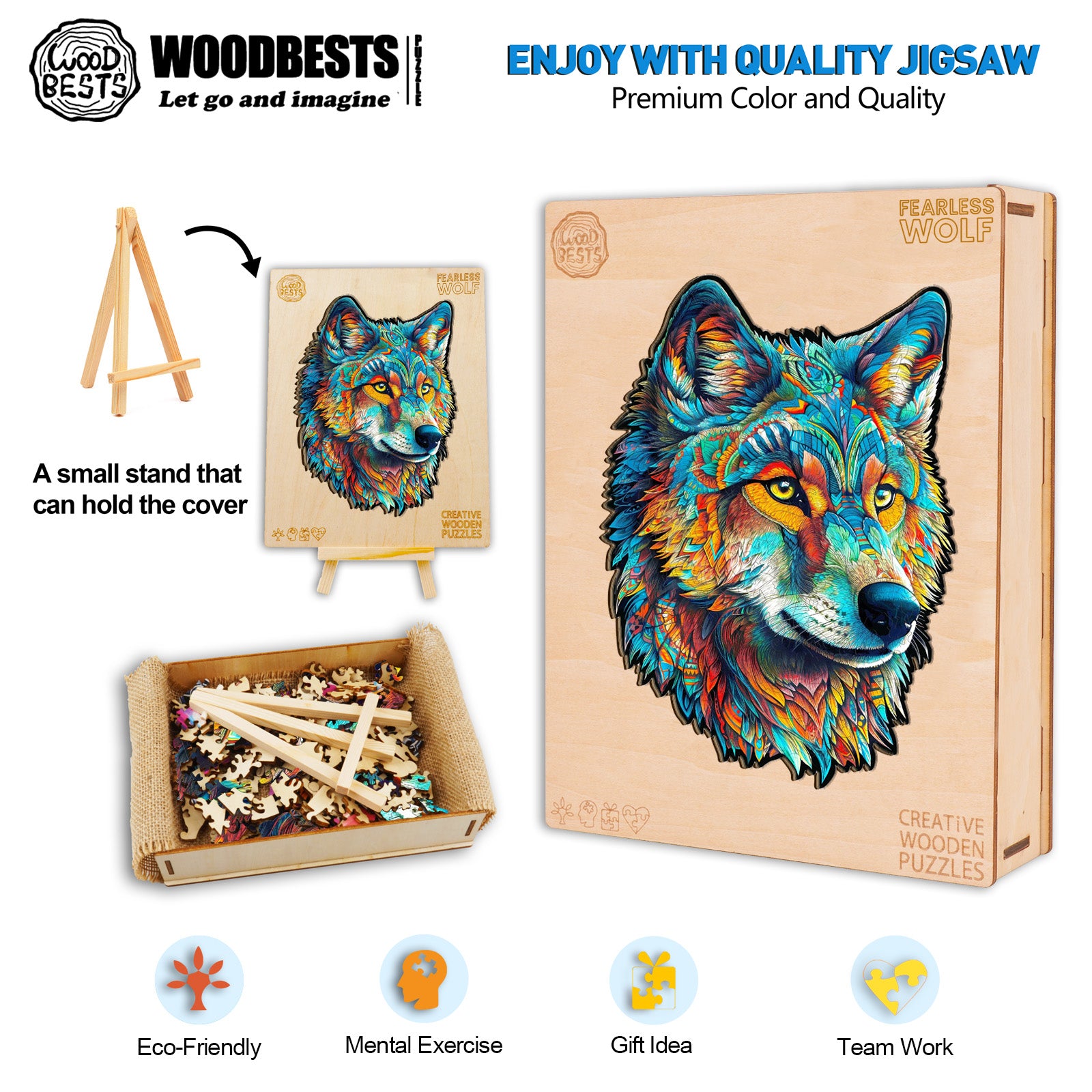 Fearless Wolf Wooden Jigsaw Puzzle