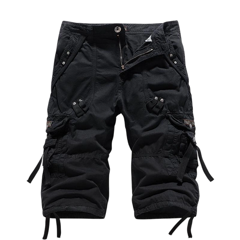 Men's Korean Style Multi-Pocket Cargo Shorts Fashion Trend Multi-Pocket Mid-Length Shorts Men's Casual Shorts Pants Cotton Fabric Khaki Menswear Cropped