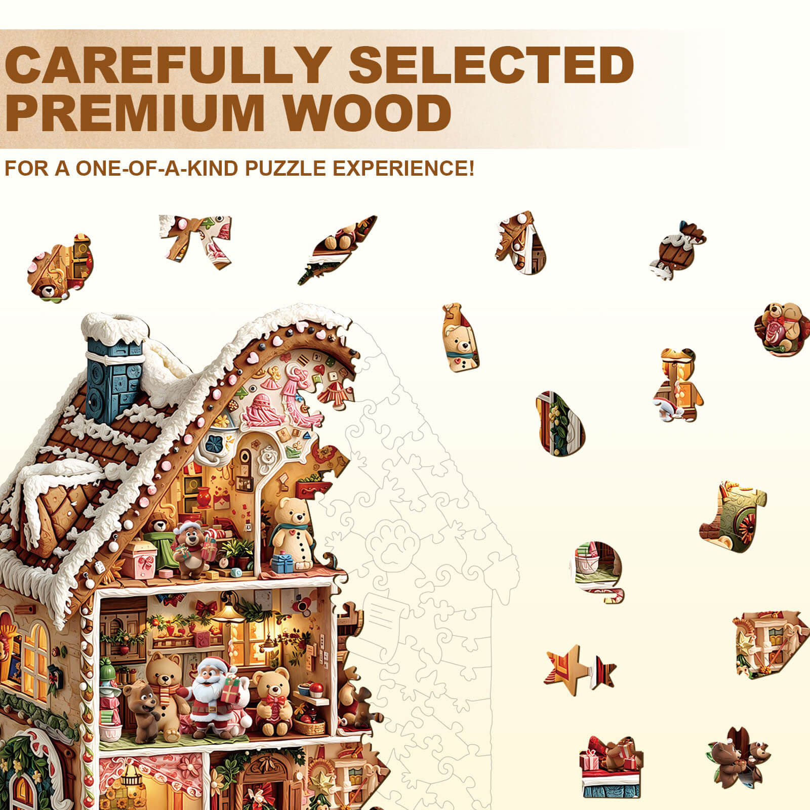 Bear's House - Christmas Wooden Jigsaw Puzzle