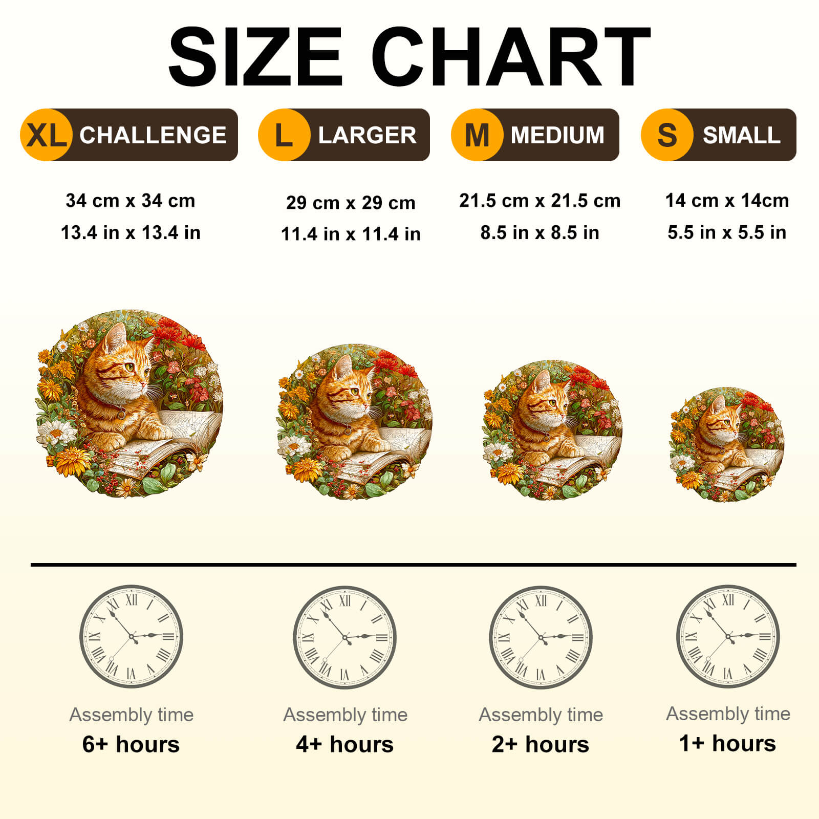 Flower Kitten Reading Wooden Jigsaw Puzzle