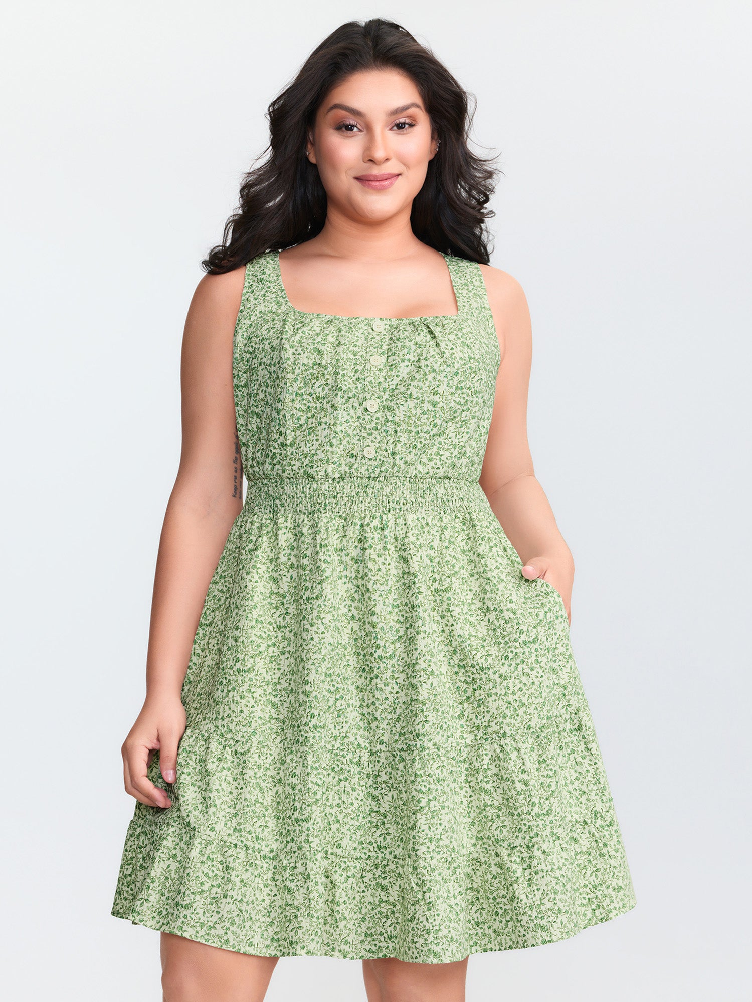 Breezy Floral Print Ruffled Hem Mini Dress