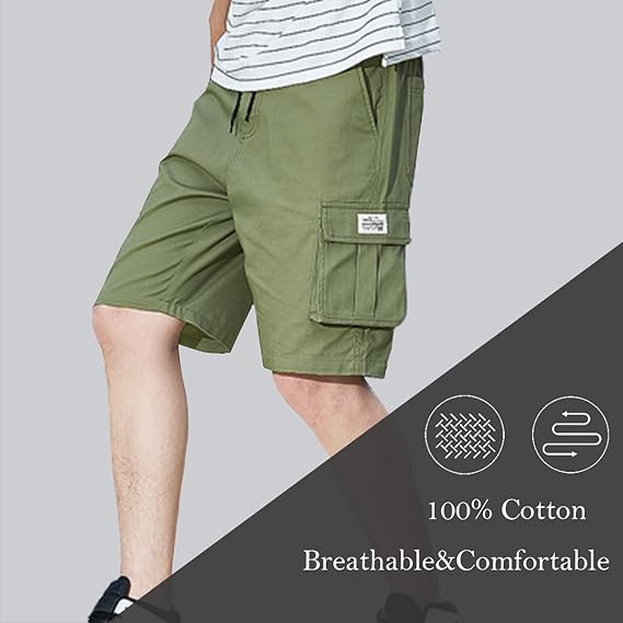 Men’s Tactical Camo Cargo Shorts with Multi-Pocket Design