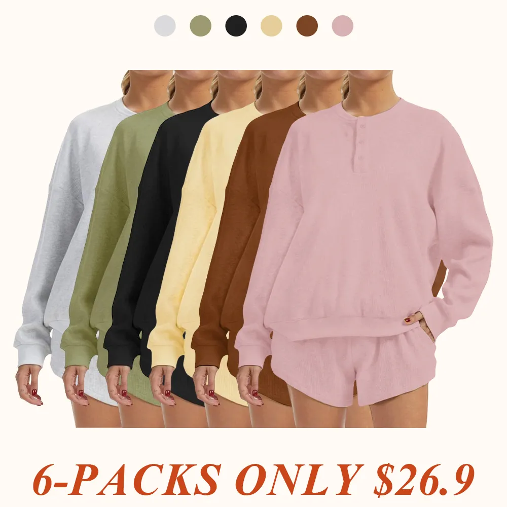 Women's Oversized Waffle Knit Lounge Set