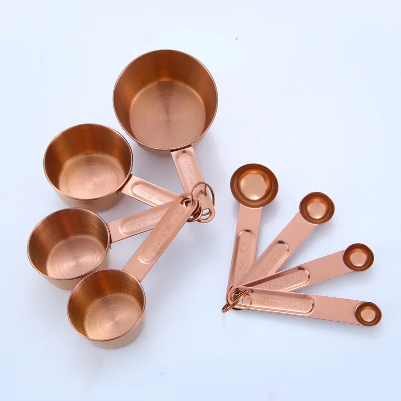 Gold Stainless Steel Measuring Cup & Spoon Sets