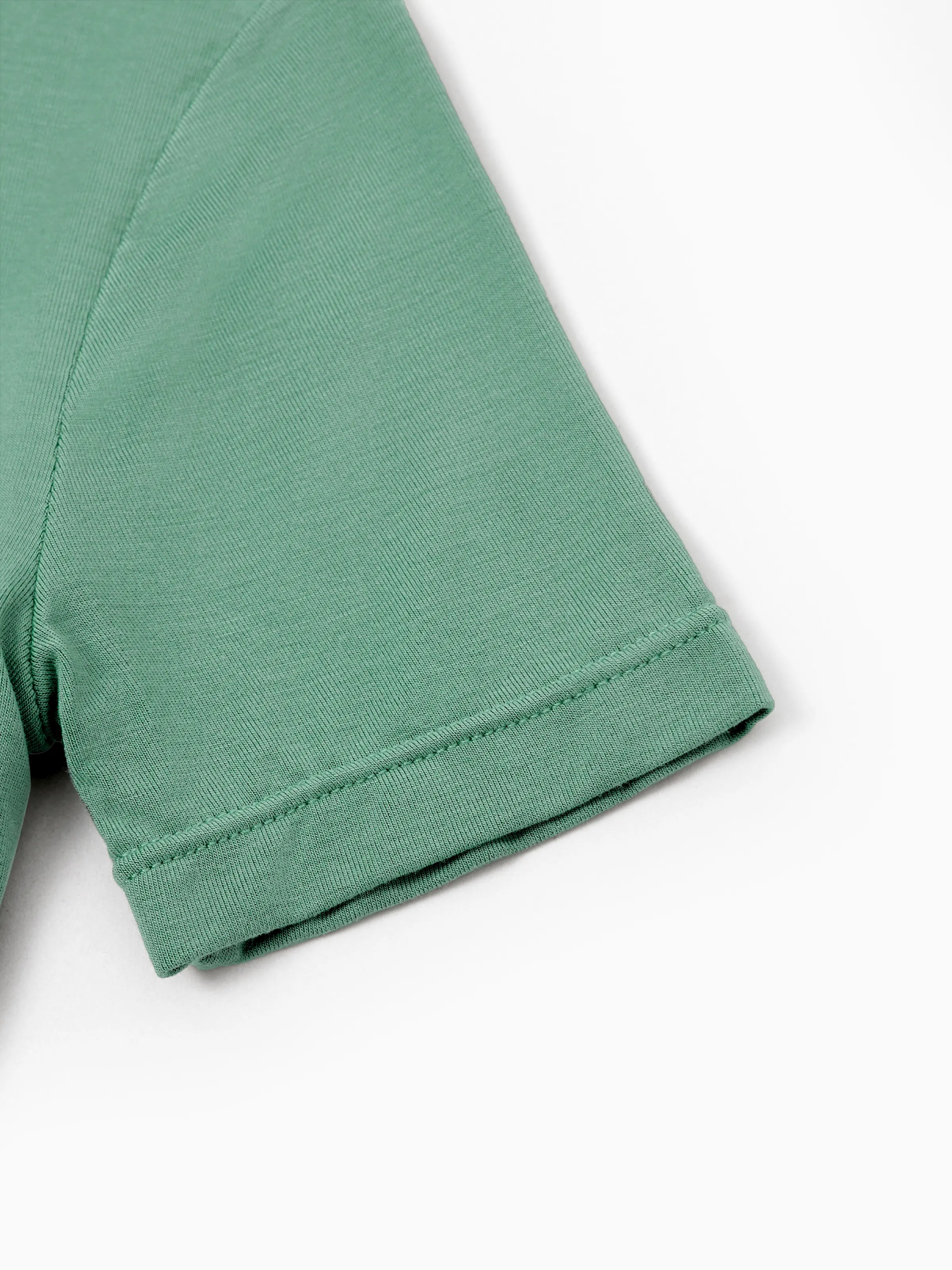 Family Matching Bamboo Pajamas Buttery Soft Bamboo Viscose PJs for Men Women Kids Toddler Baby, Solid Color Short Sleeve Shirt & Shorts Sleepwear Green