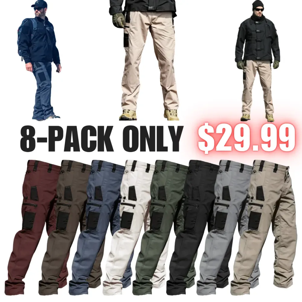 🔥8-Pack Only $29.99(All colors)🔥Men's 8-Pack Unisex 10-Pocket Tactical Waterproof Pants