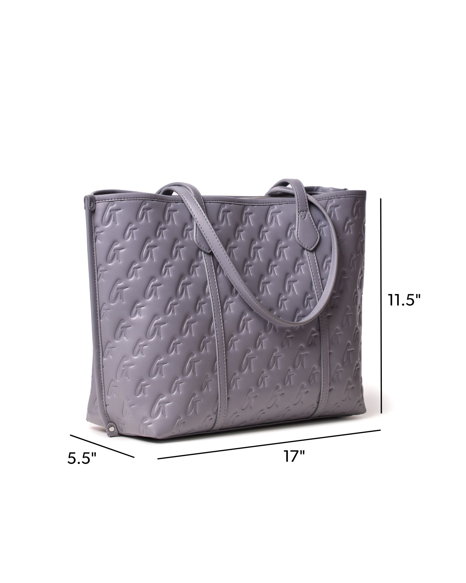MONOGRAM SLEEK TOTE - GRAY