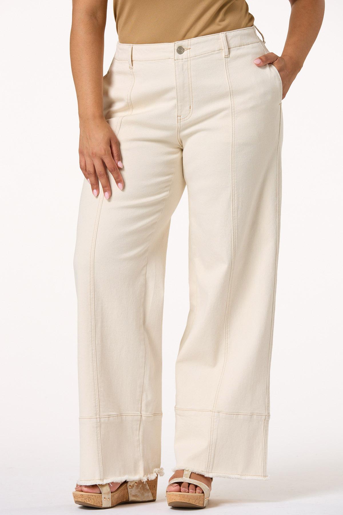 Plus Size Natural Wide Leg Jeans