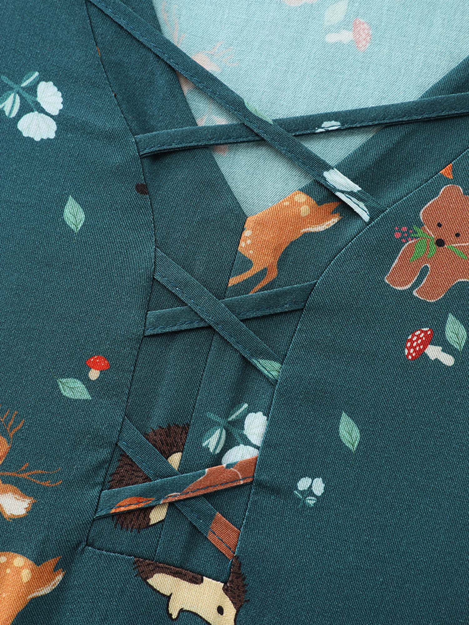 Animal Printed Cross-Tie Neckline Maxi Dress