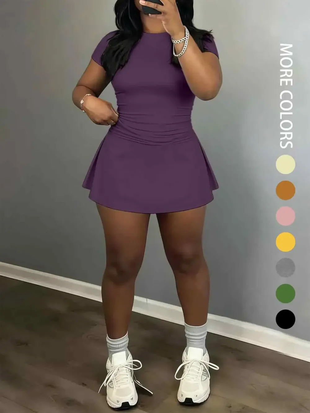 Women's Short Sleeve Casual Sporty Set, 2-Piece Women's Fashionable Daily Wear & Active Lifestyle Clothing