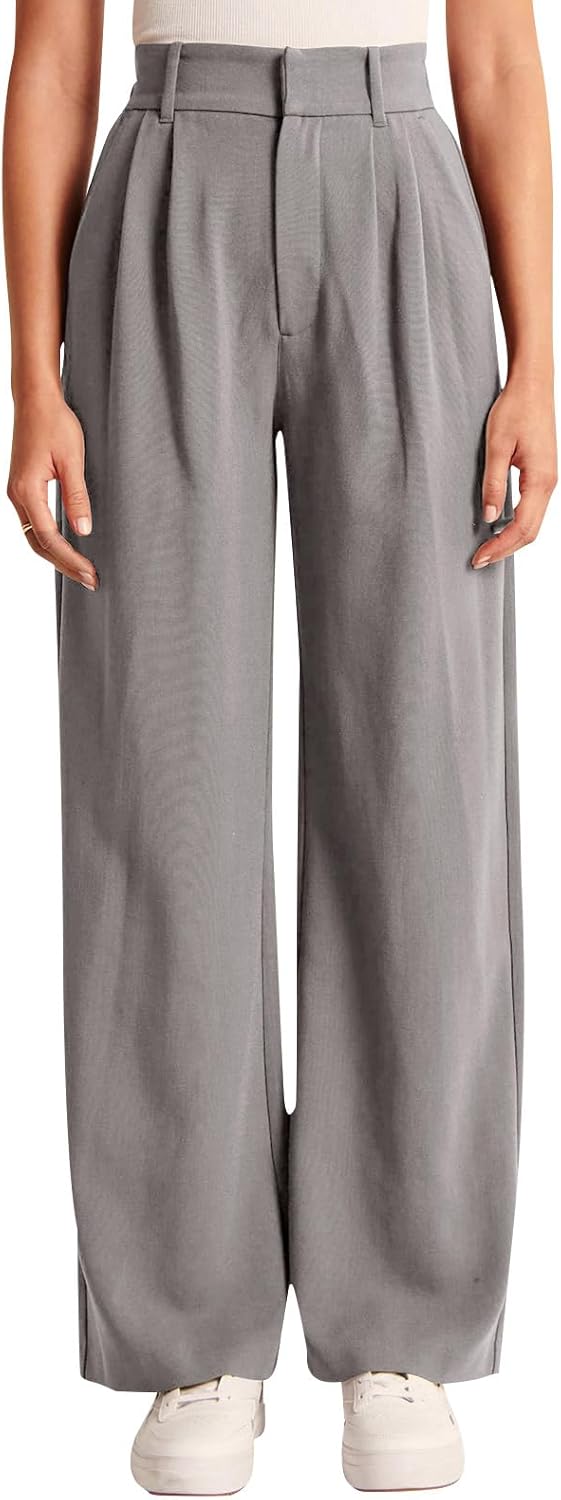 High-Waisted Work Pants for Women – Business Casual Office Trousers with Pockets