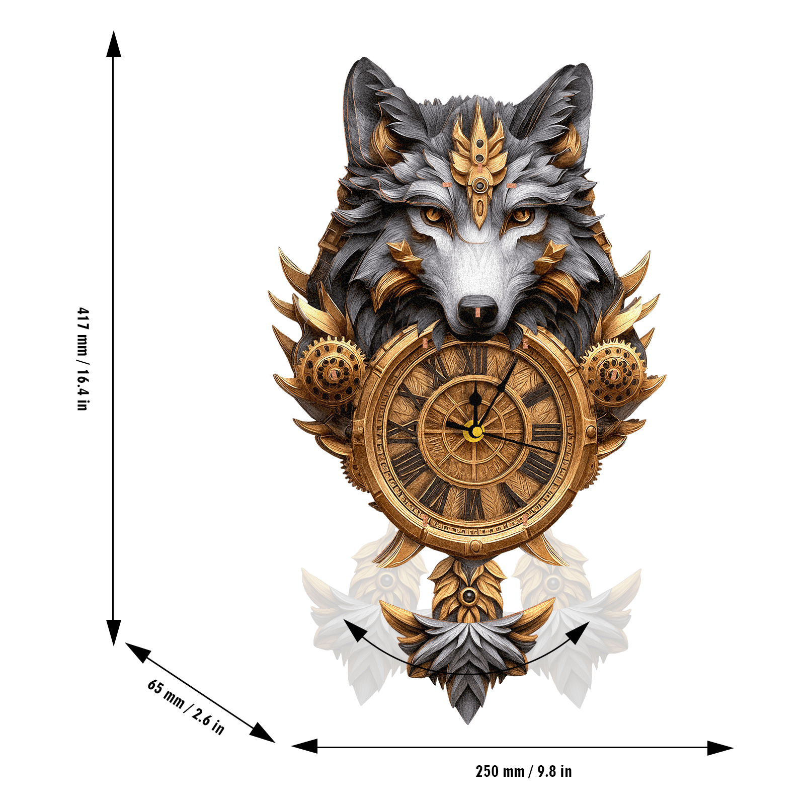 Gray Wolf– DIY Wooden Clock, 3D Puzzle Craft Kit