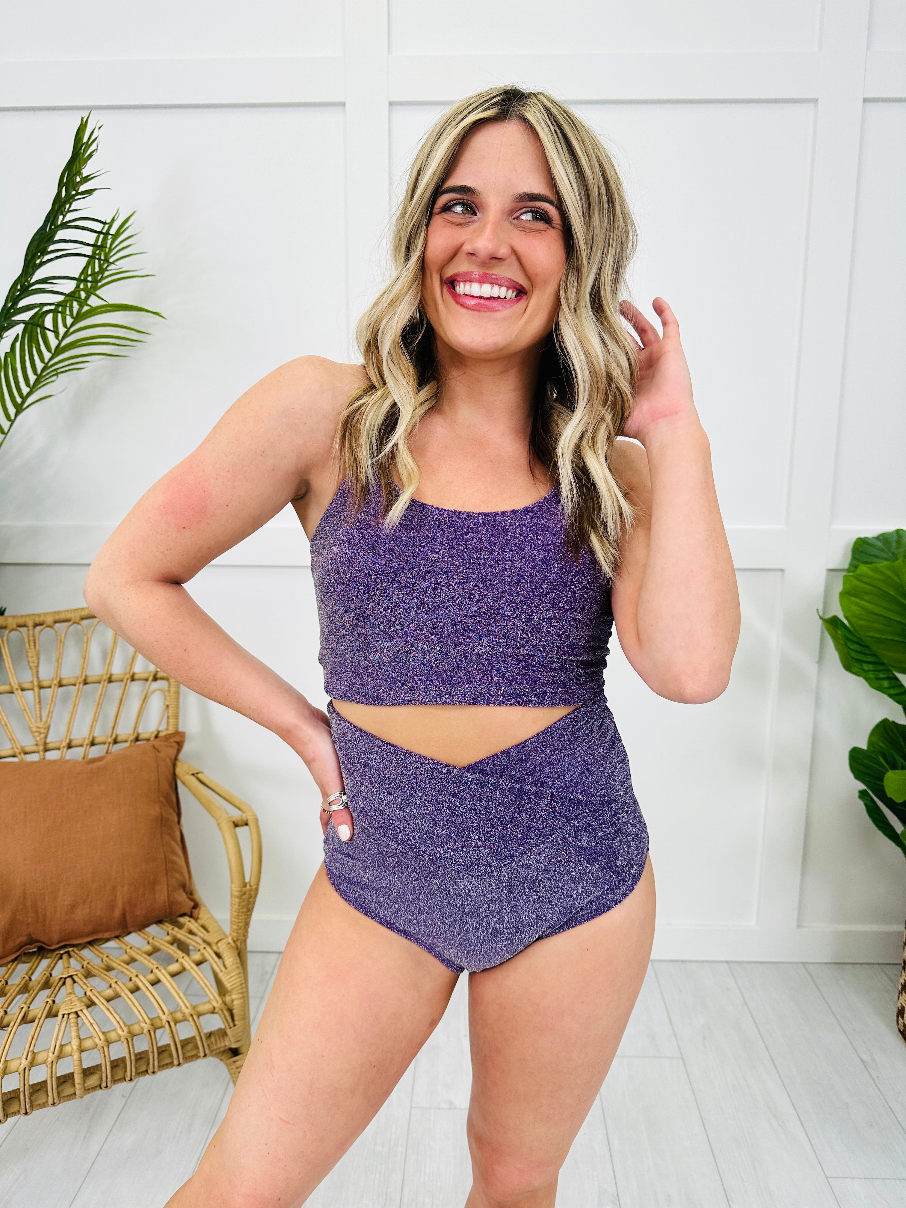 The Morgan Swim Top in Purple Shimmer