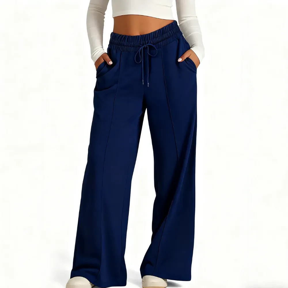 🎅Christmas Promotion 🎁Women's Wide Leg Sweatpants Casual Loose Solid Color Pants