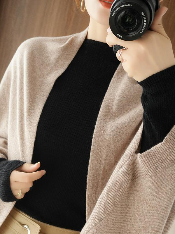 Casual Loose Solid Color Shawl&Cloak