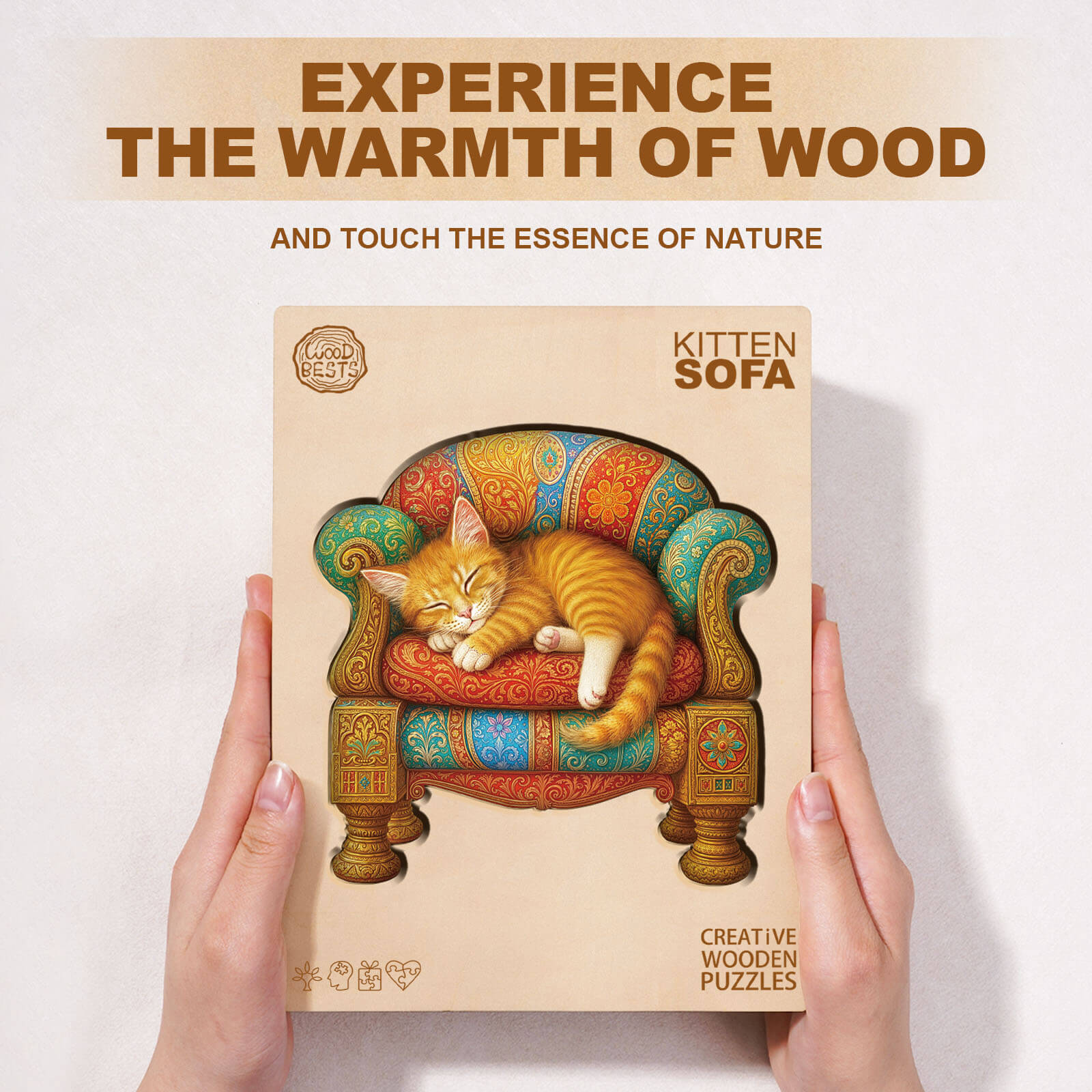Kitten sofa Wooden Jigsaw Puzzle
