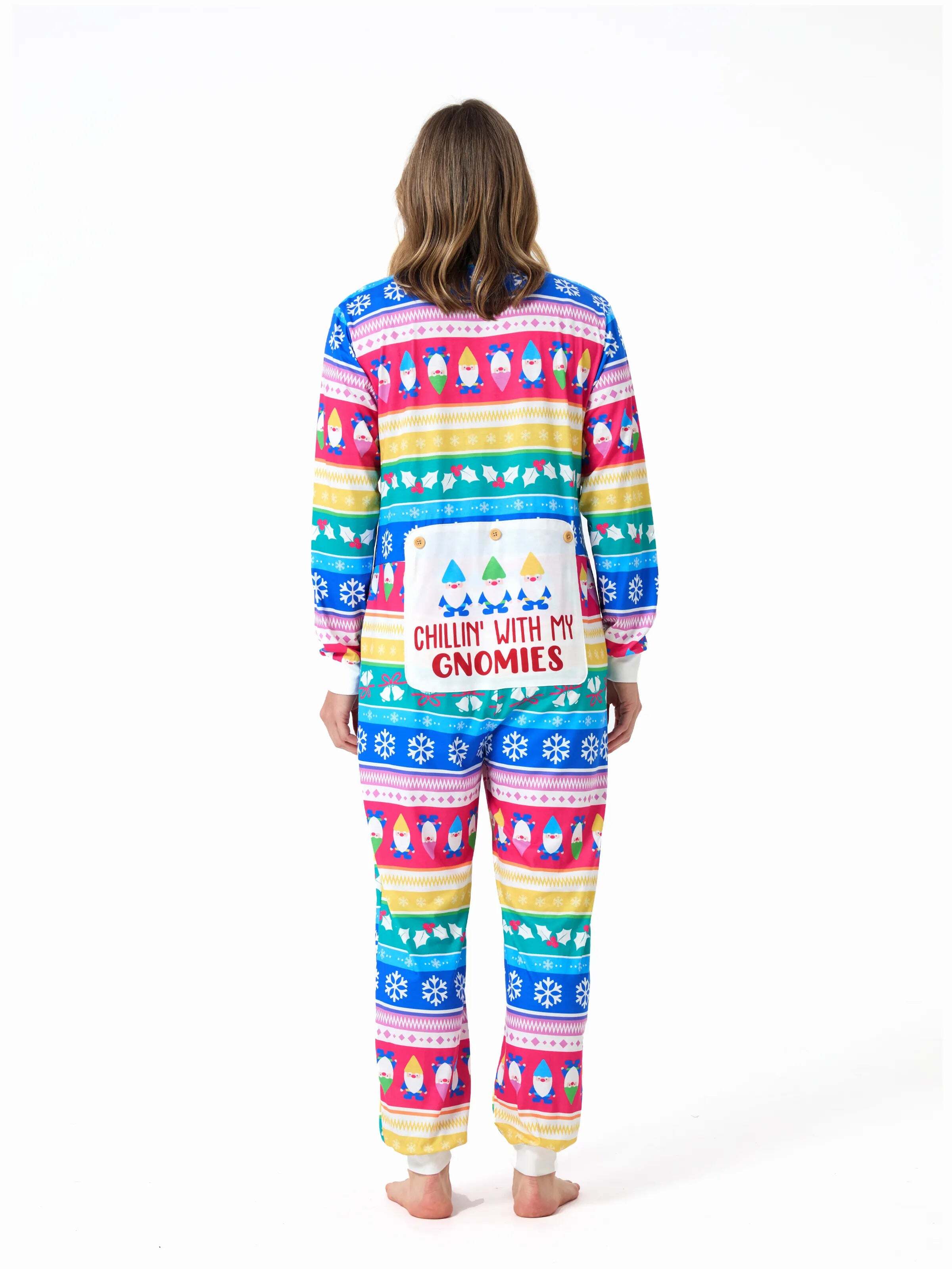 Christmas Matching Family Pajamas Set Christmas Gnome Striped PJS with Christmas Socks Multi-color