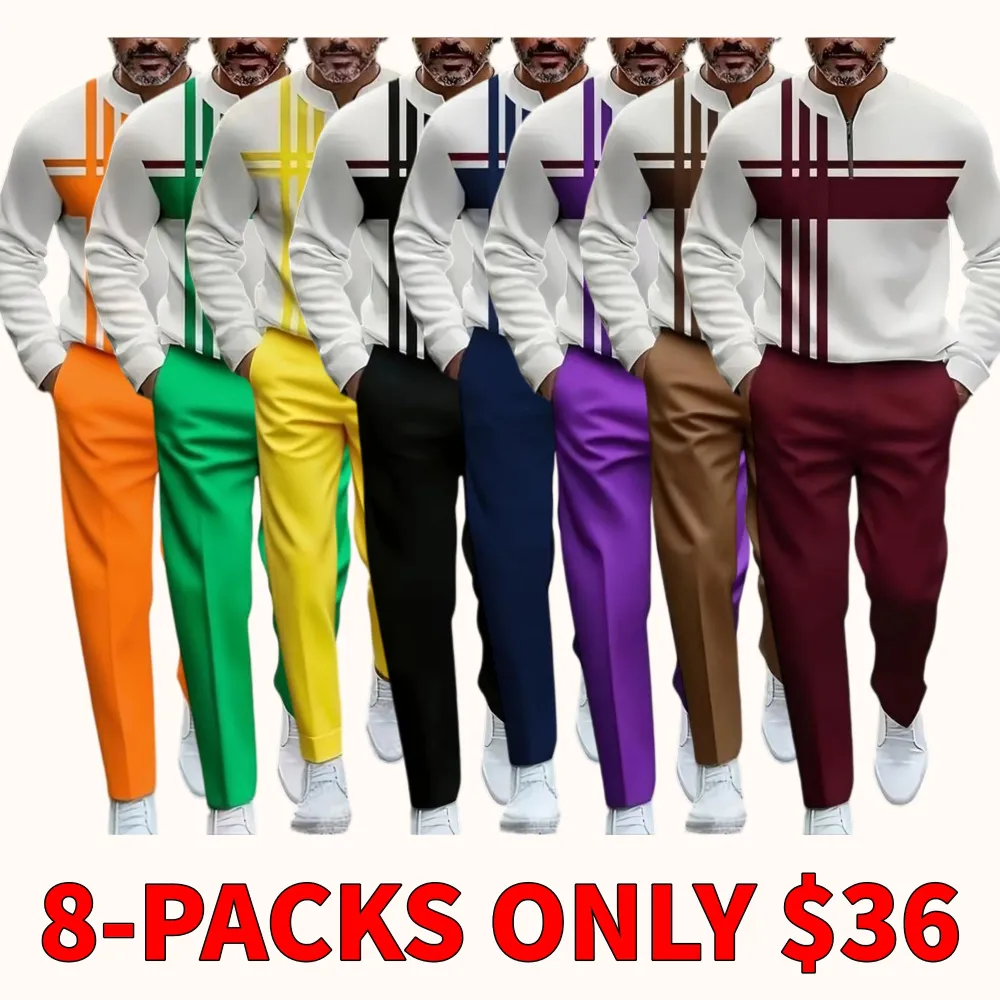 Half-zip fashionable casual suit