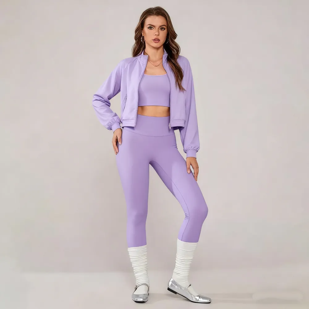 Women's 3-Piece Activewear Set with Stretchy