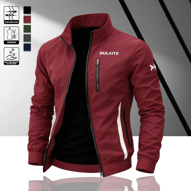 Men's spliced contrasting letter racing jacket,
