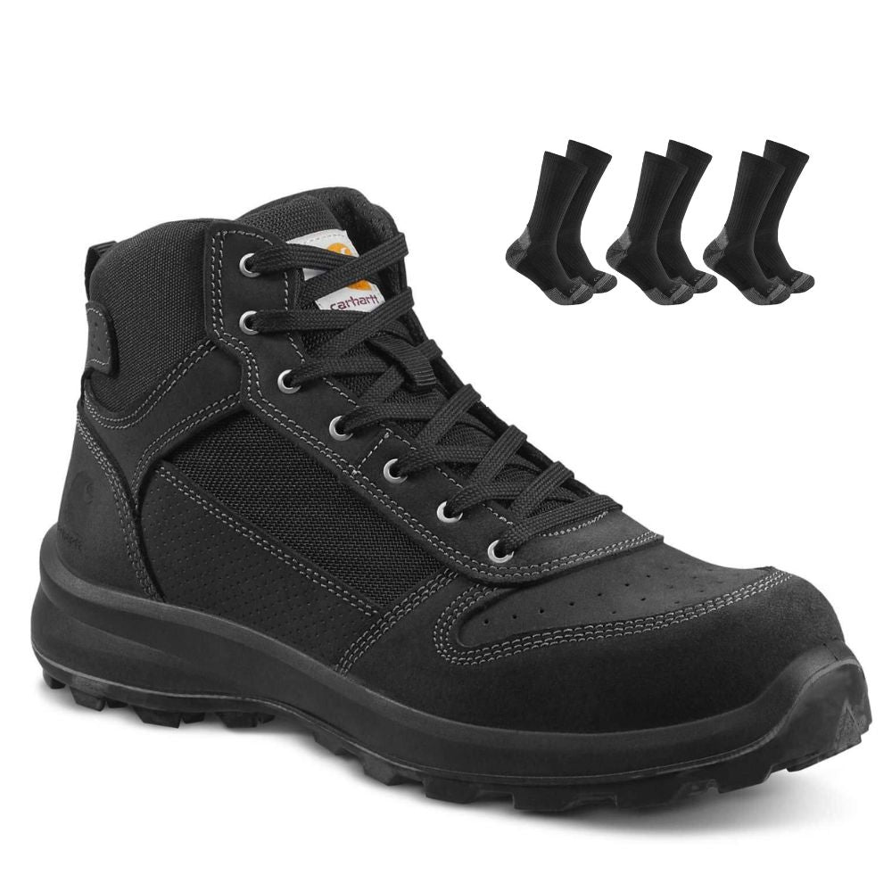 CHT Special Offer Michigan Work Boots F700909 Pack - Michigan S1P Composite Safety Toe Mid-Cut Sneaker Work Boots + 3 Pack CHT Socks