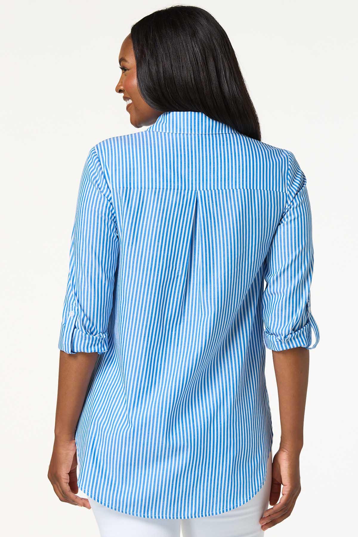 Stripe Crochet Medallion Shirt
