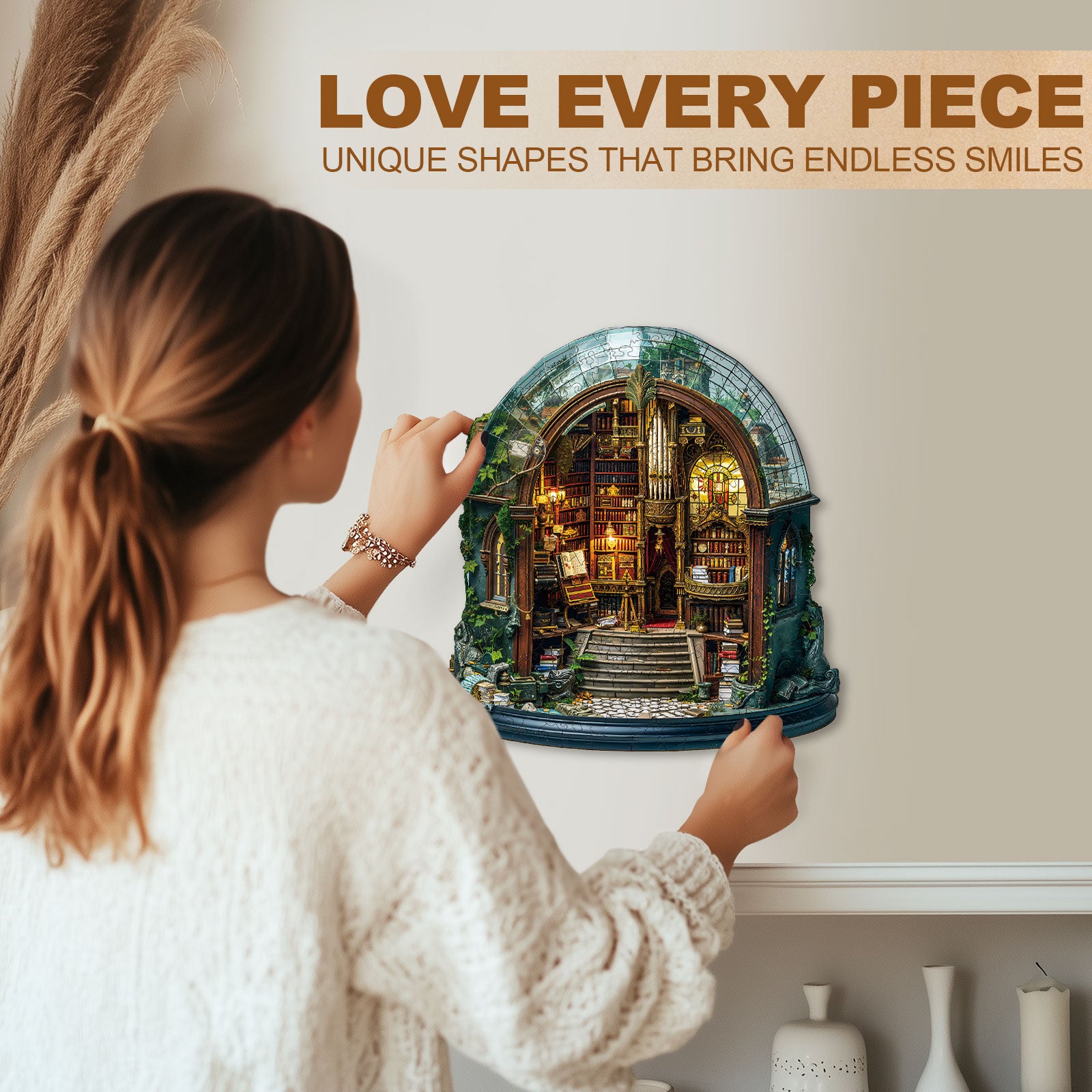 Enchanted Library Wooden Jigsaw Puzzle