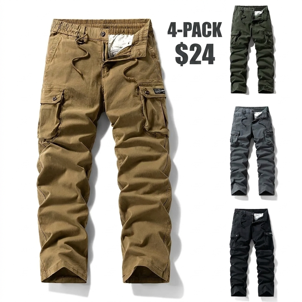 Washed Vintage Loose Tapered Work Pants - Classic Fit, Versatile for Work & Casual, Unique Vintage Wash Finish