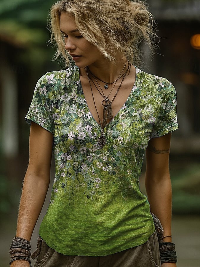 Women's Spring/Summer Floral Print Top
