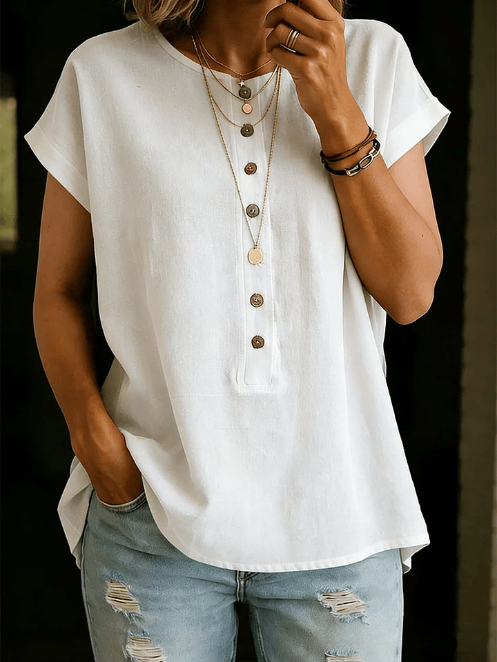Women's Retro Solid Color Casual Shirt- Fast Shipping