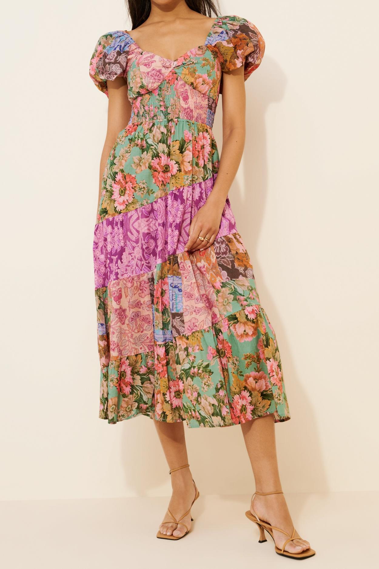 Sweetheart Puff Sleeve Maxi Dress