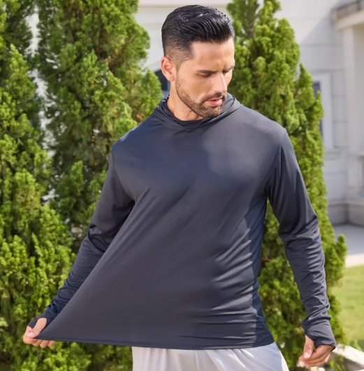 Men’s UPF 50+ Hooded Sun Protection Shirt with Face Mask & Neck Gaiter