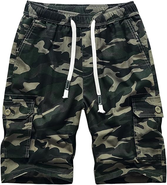 Men’s Tactical Camo Cargo Shorts with Multi-Pocket Design