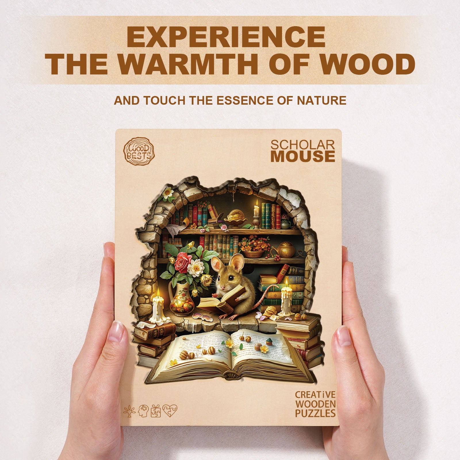 Scholar Mouse Wooden Jigsaw Puzzle