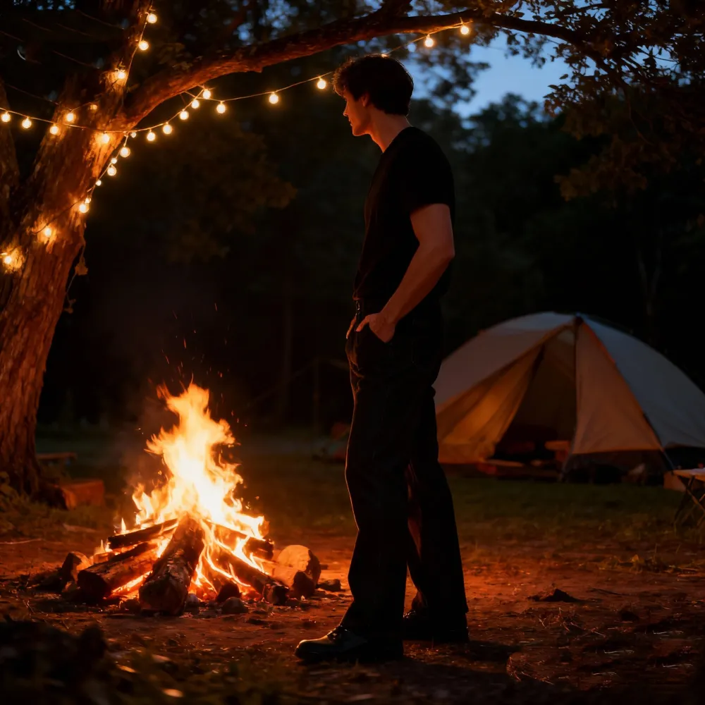 Pleated Raw Denim Baggy Fit Jeans