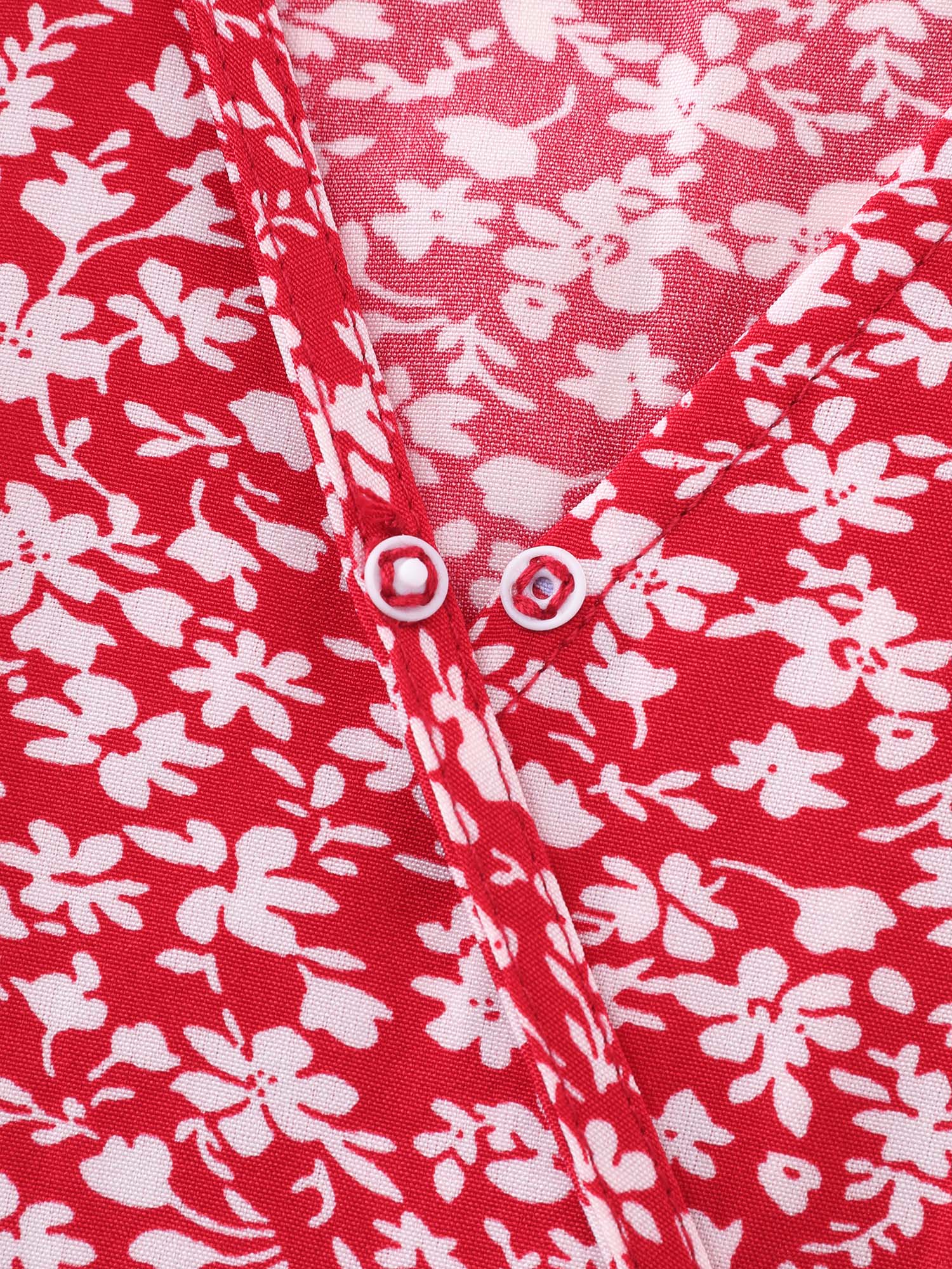 Ditsy Floral Print Flared Sleeve Maxi Dress