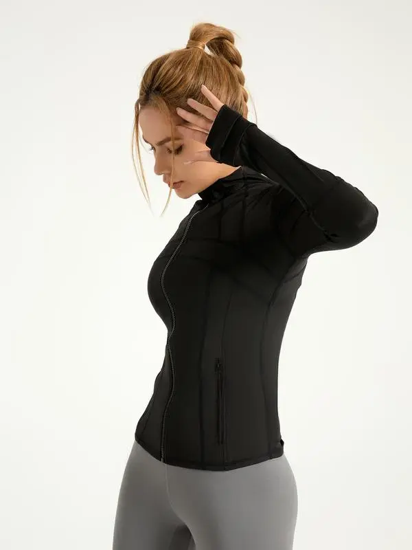Women's Long Sleeve Stand Collar Sports Outerwear