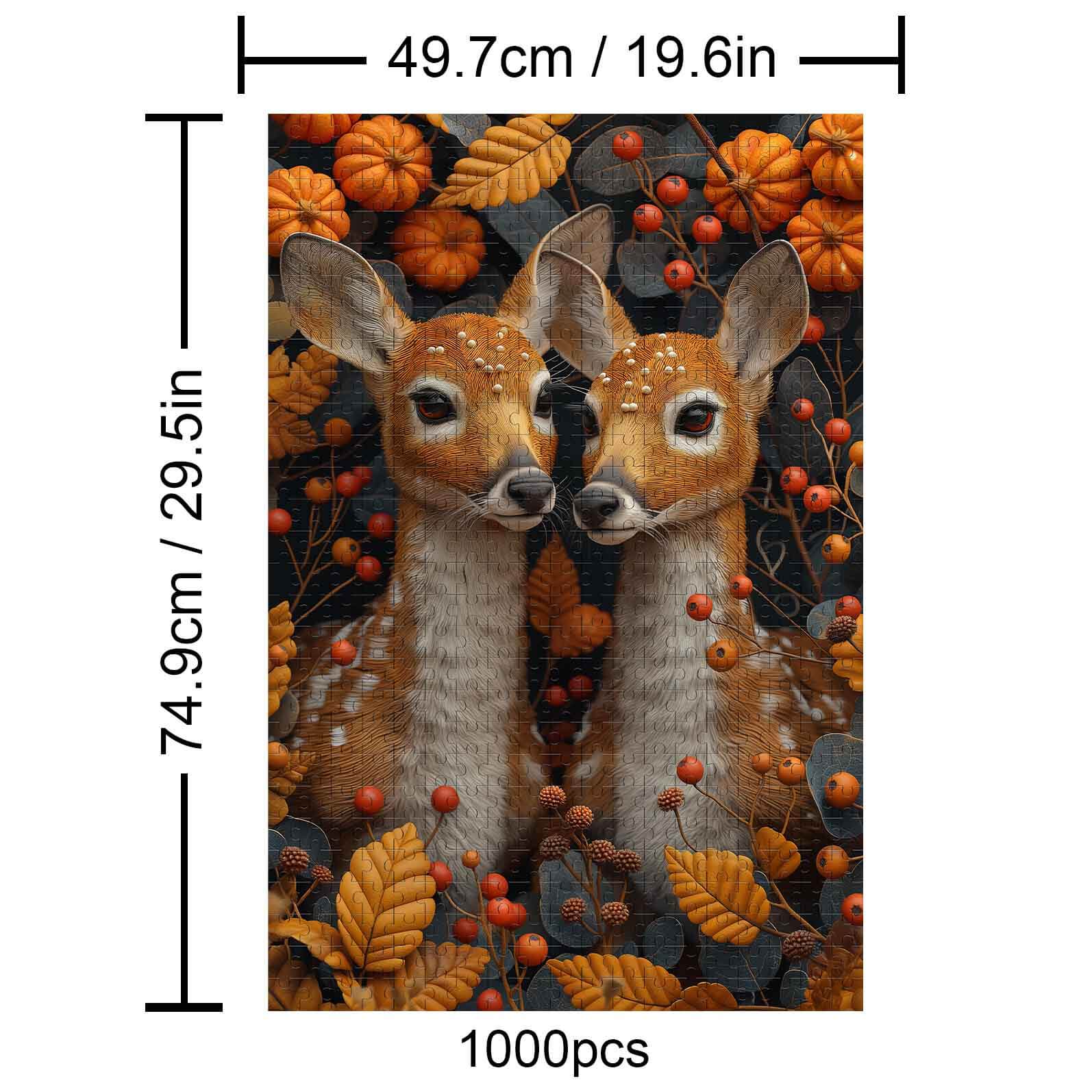 Twin fawns 500 / 1000 Piece Puzzle