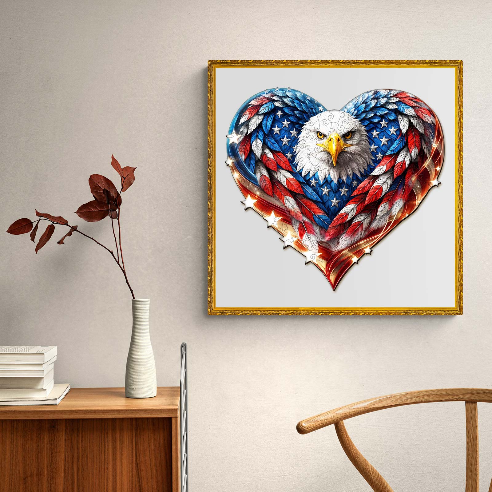 Patriotic Eagle-2 Wooden Jigsaw Puzzle
