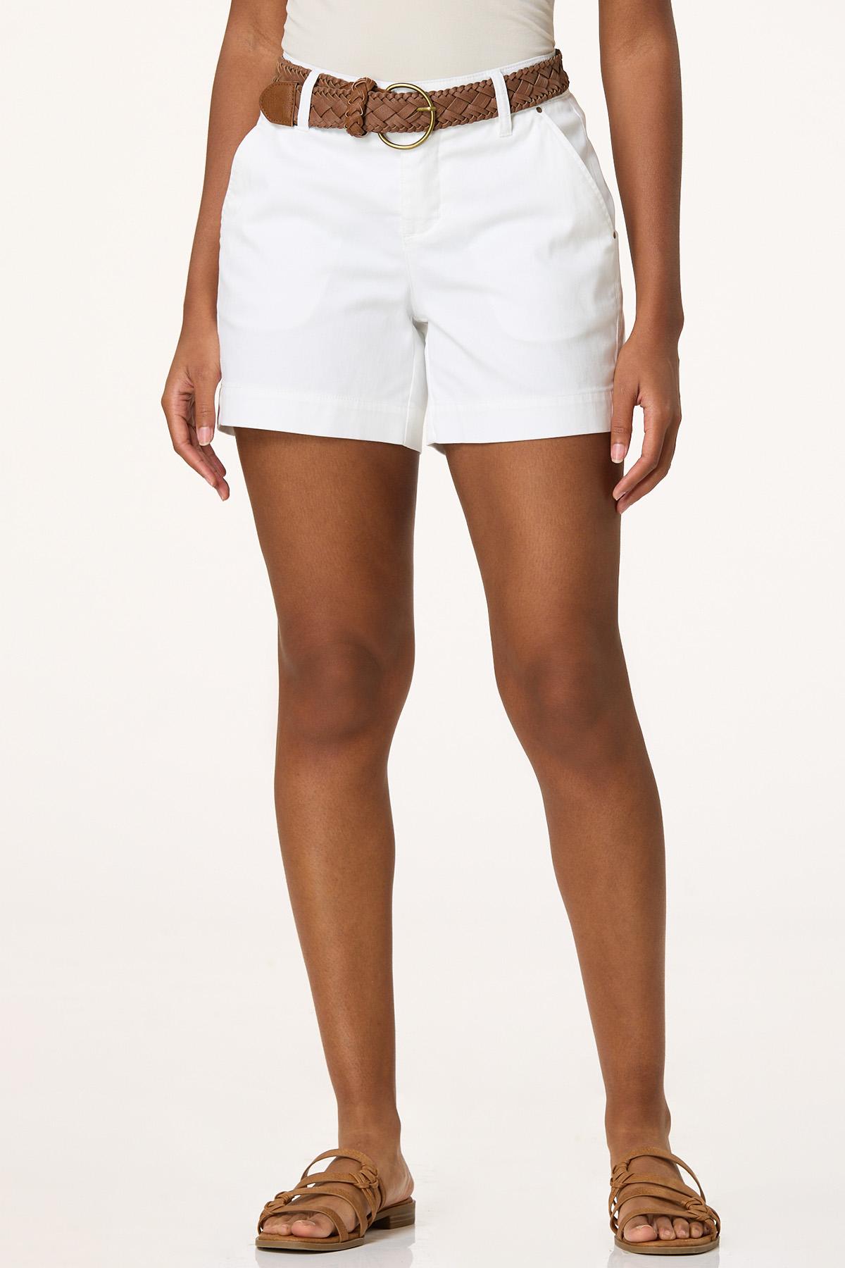 Braided Belt Sateen Shorts