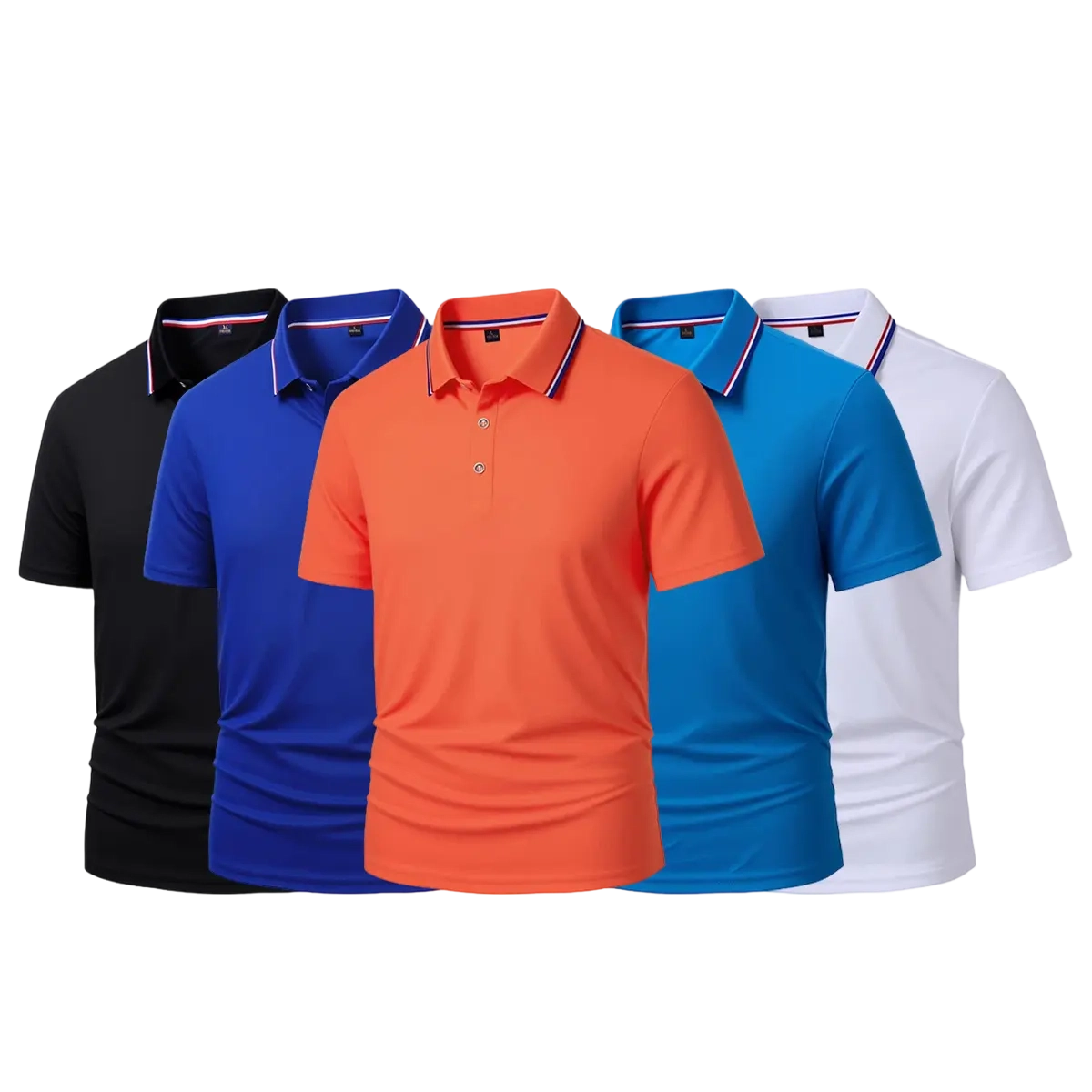 Men's Quick Dry Color Block Striped Polo Shirt