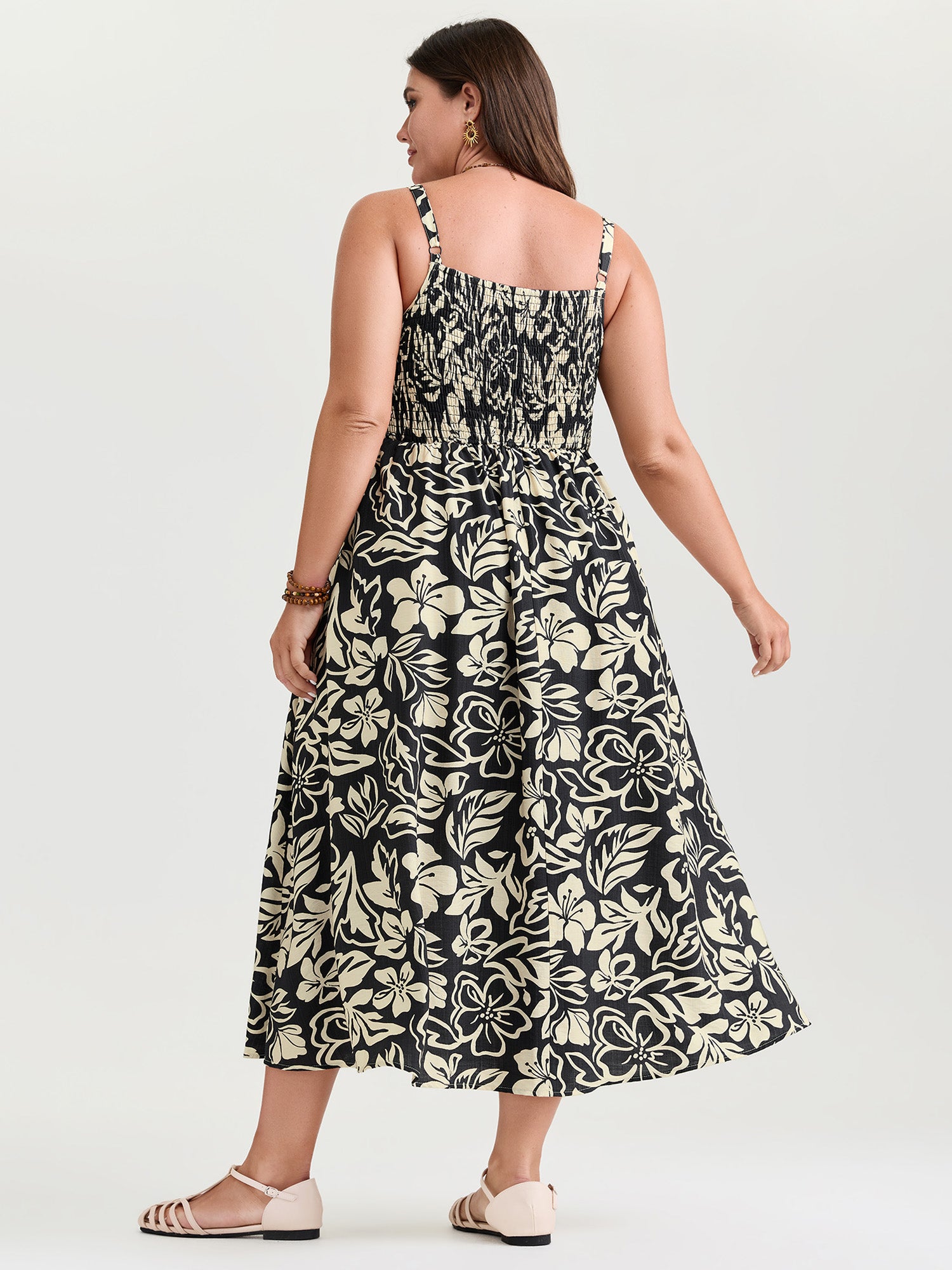 Supersoft Silhouette Flower Print Midi Dress