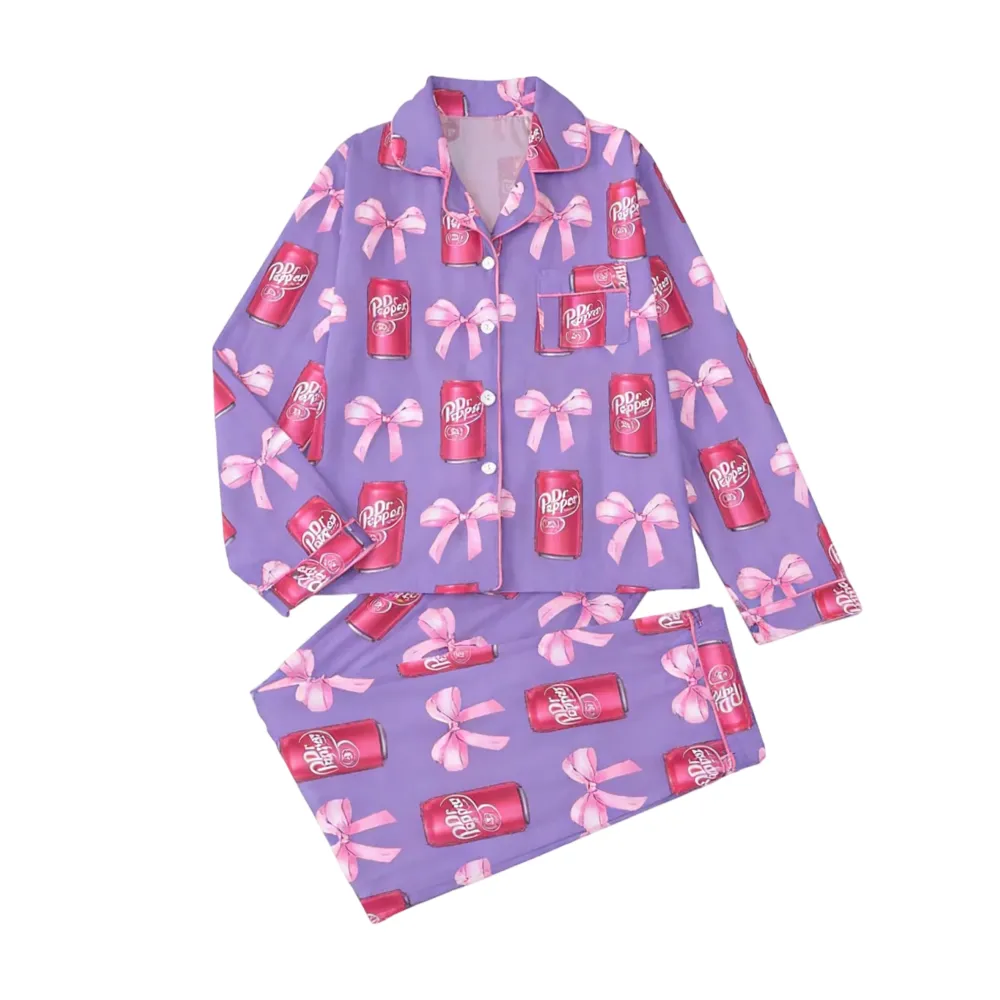 Women's Fall Winter Long Sleeve Sleepwear Set