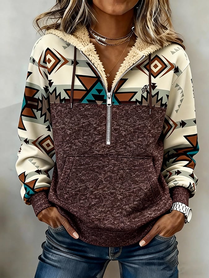 Women's Western Casual Textured Sweatshirt