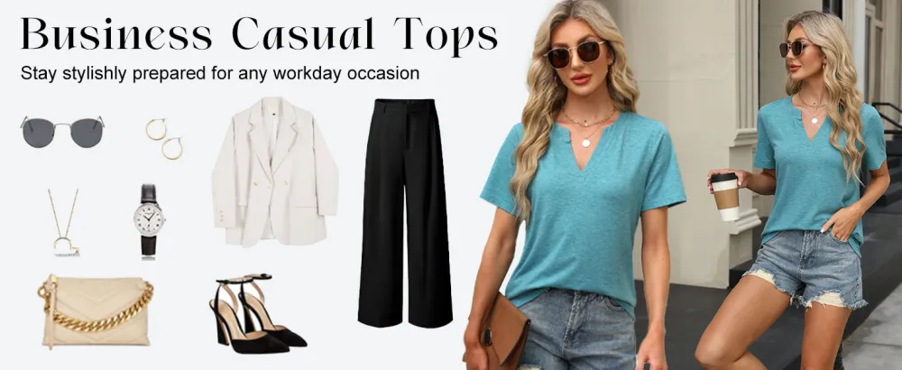 Womens Tops Summer Short Sleeve V Neck Blouses