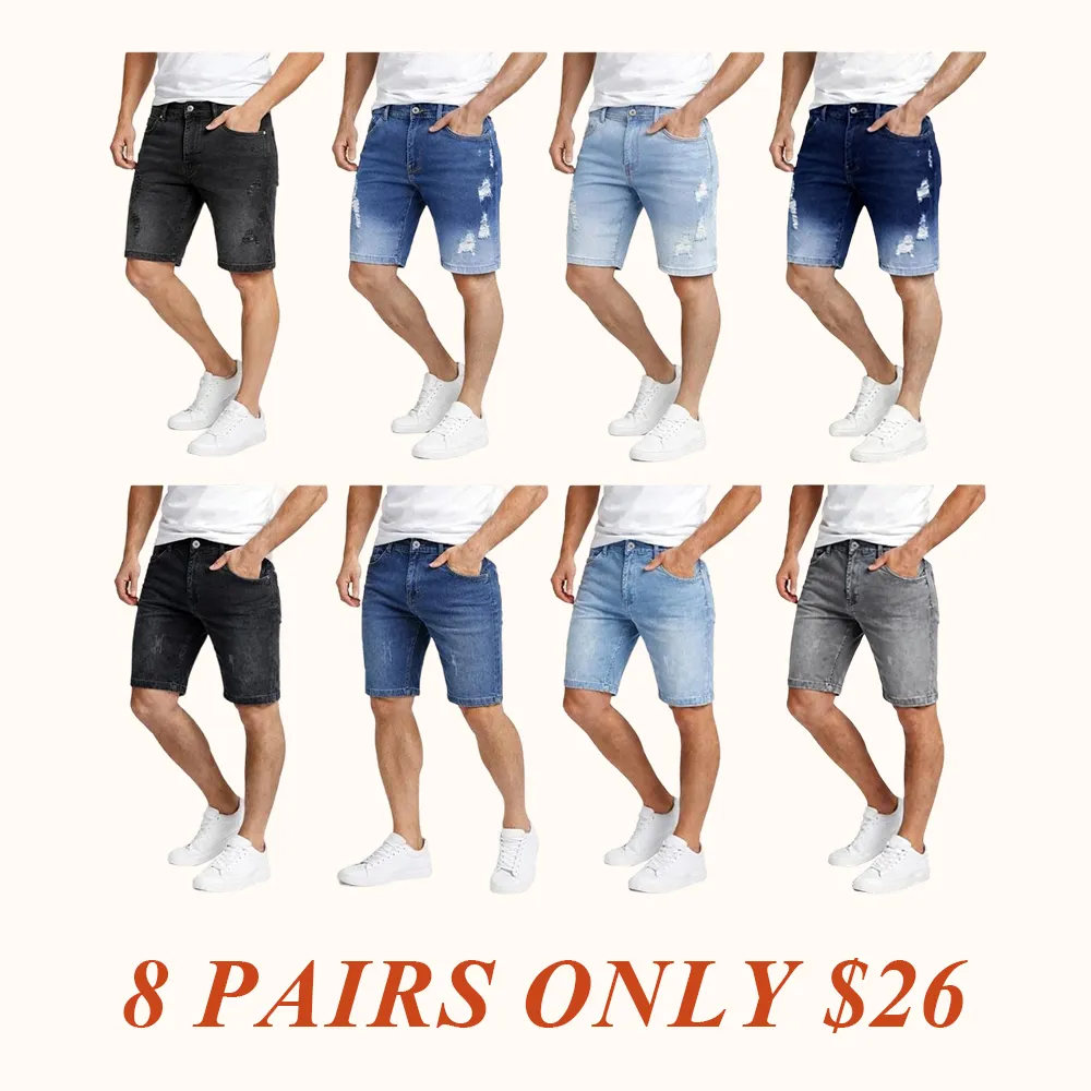 Mens Classic Jean Shorts with Multiple Styles