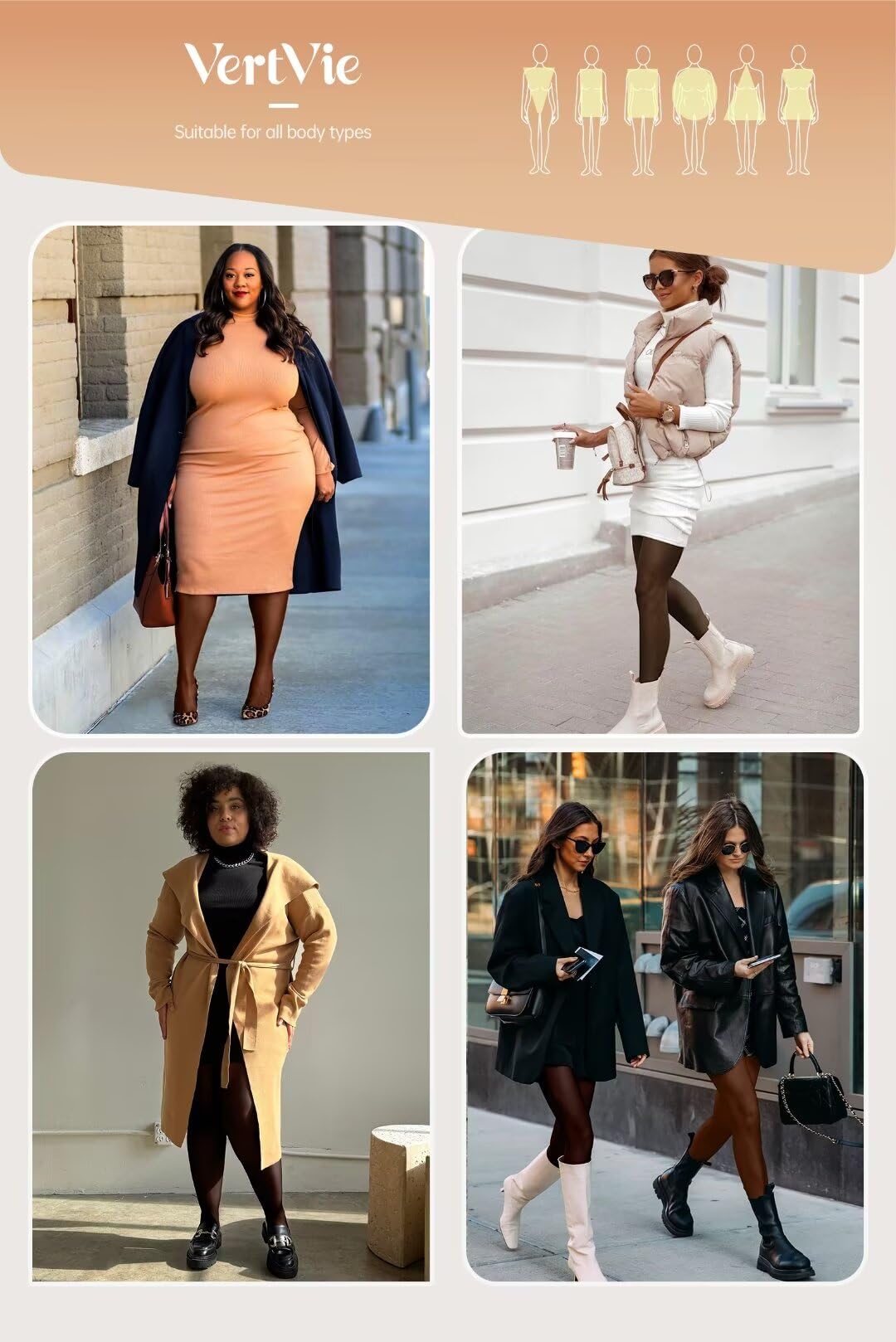 Vertvie Fleece Lined Tights For Women Thermal Warm Tights Fake Translucent Pantyhose High Waisted Thermal Leggings Winer